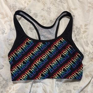 PINK Victoria's Secret Multicolor Logo Sports Bra
